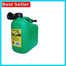 5 Litre Green Unleaded Petrol Can with Flexible Spout for Easy Pouring