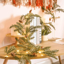 Christmas Wreath Garland with Lights Front Door Ornaments Wall Home Decor NEW