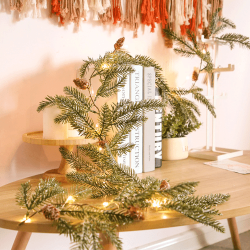 LED Weihnachtsgirlande mit Beleuchtung Tannenzapfen Tannennadelkranz Weihnachtsdeko - Bild 10 von 17