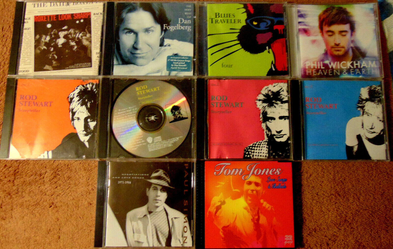 Lot of 10 Assorted ROCK / POP ROCK CDs - Rod Stewart Paul Simon Roxette ...