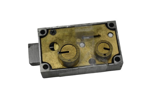 Door Rim Lock 03-899 Double Cylinder Brass Key 313 Silver Brushed Hardware