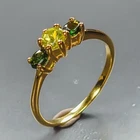 Jewellery ring Natural Peridot Ring 925 Sterling Silver Size 6.5 /R473221