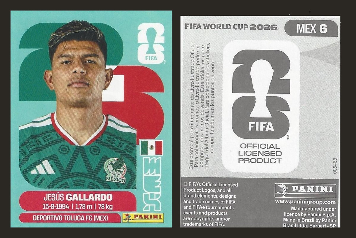 2026 Panini FIFA World Cup MEX6 Jesús Gallardo Mexico Sticker, LATAM
