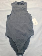 Women's Seamless Bodysuit A New Day Gray Mock Turtle Neck Sleeveless Size XS