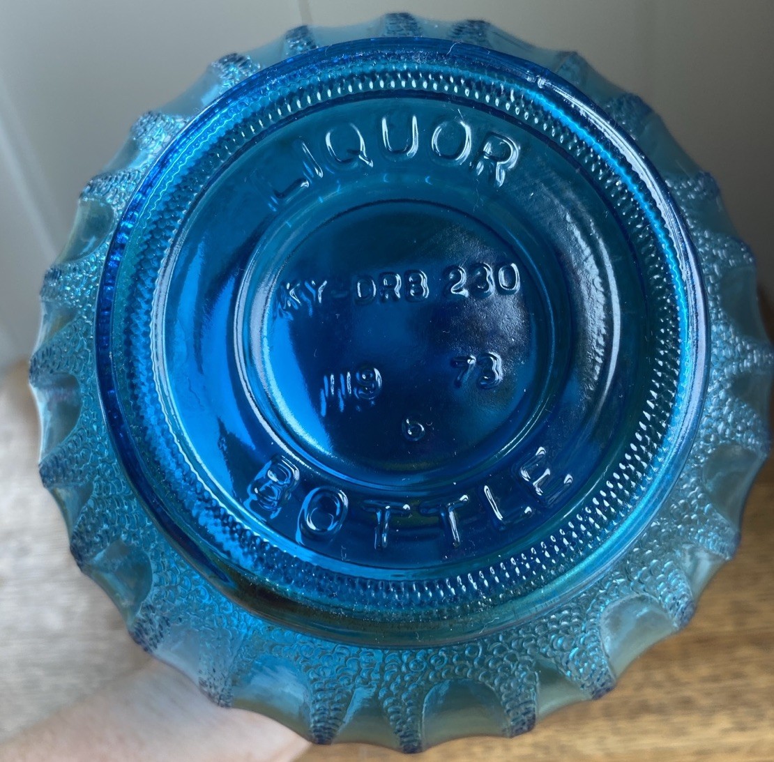 Vintage Jim Beam Genie Bottle Blue Glass Liquor Decanter