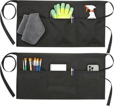 Server Aprons 2 Pack Black Water Resistant Adjustable Waist