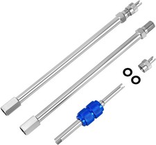2 Pack 6 Dually Valve Stem Extenders Straight Brass Tire Air Extension RV Truck