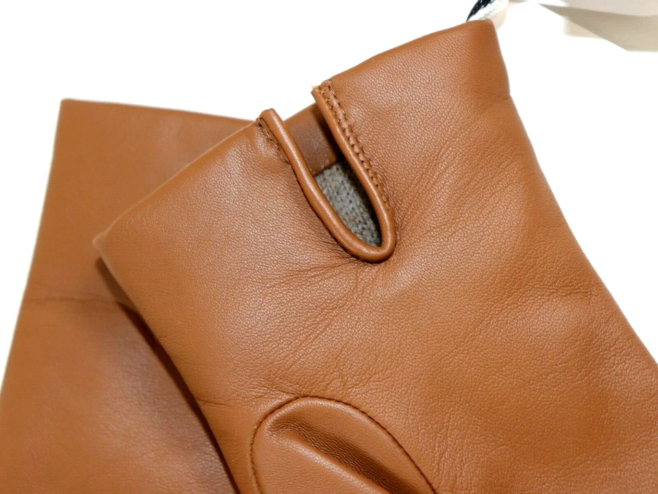 NEW COACH Size 6.5 Women's Gloves Saddle 100% Soft Leather Wool Lined TECH $148  - Image 4 of 4