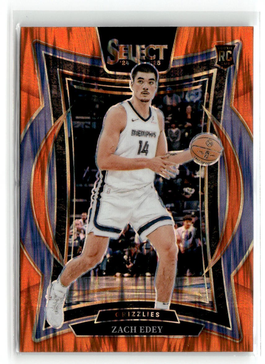 2024-25 Panini Select #98 Zach Edey Orange Flash Prizm