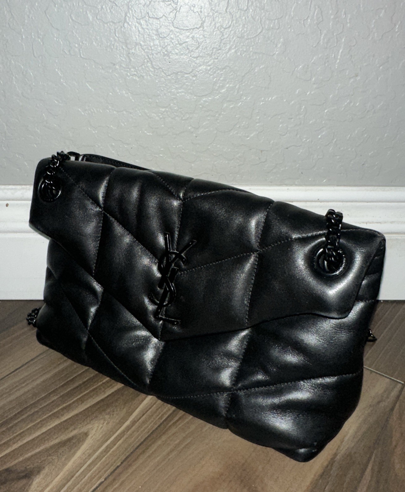 Borsa a tracolla Saint Laurent Loulou Puffer in pelle trapuntata piccola