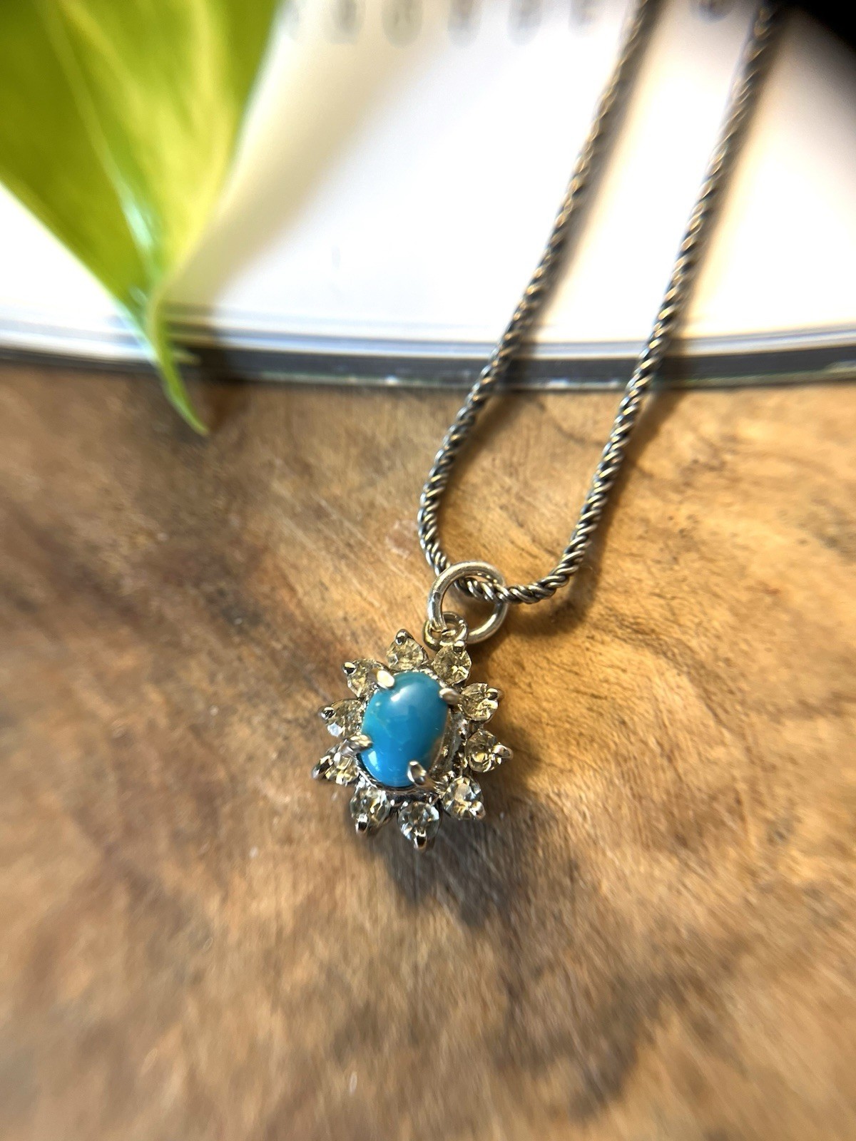 Pendentif turquoise de Nishapur argent 925, bijou bohème pour le quotidien