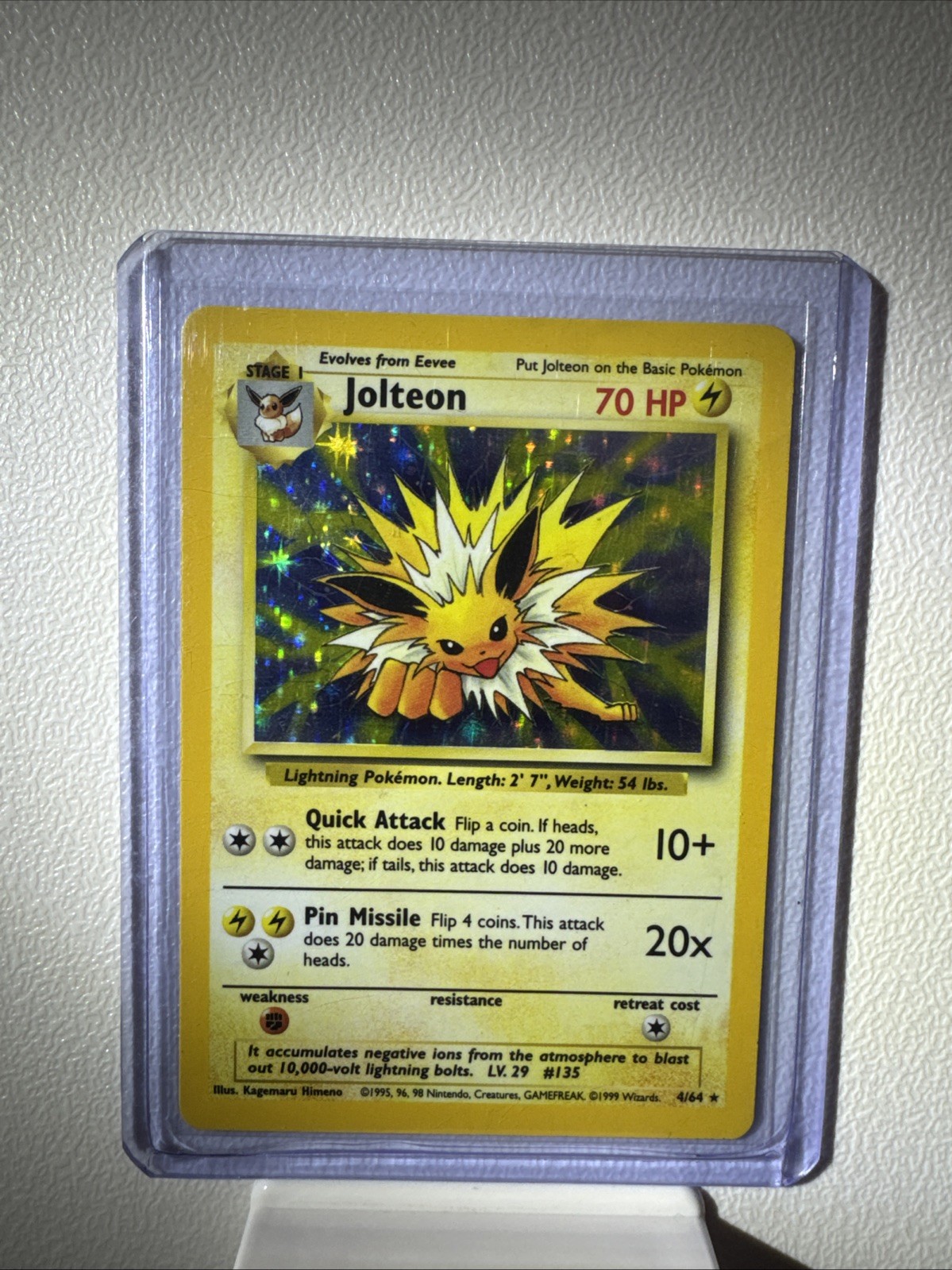 Jungle Holo Rare Unlimited Pokemon TCG Card Jolteon 4/64 No Symbol ERROR LP/ NM