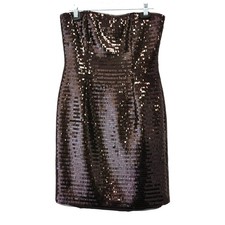 Haney Naomi Wine Red Strapless Sequin Mini Evening Party Dress Size 6