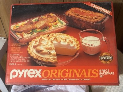 Vintage PYREX Originals BAKERware 4 Set 1985! Corning USA Sealed