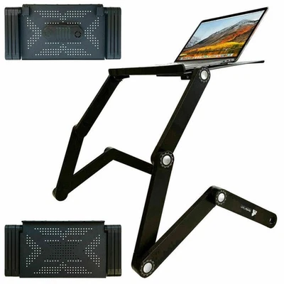 Laptop Table Mouse Tray Dual Cooling Fans 3 Legs For Home Use Portable Desk - Image 1 of 4