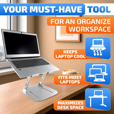 Aluminium Laptop Stand for Desk with Adjustable Height and Angle Adjustable...