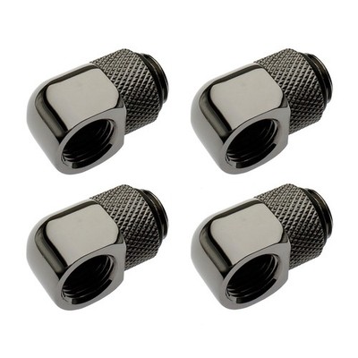 XSPC G1/4, 90 Grad Classic Drehverschraubung - Schwarz Chrom (4er Pack)