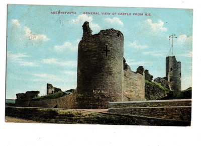 Aberystwyth Gesamtansicht des Schlosses aus NE verschickt 1906 alte Postkarte Wales