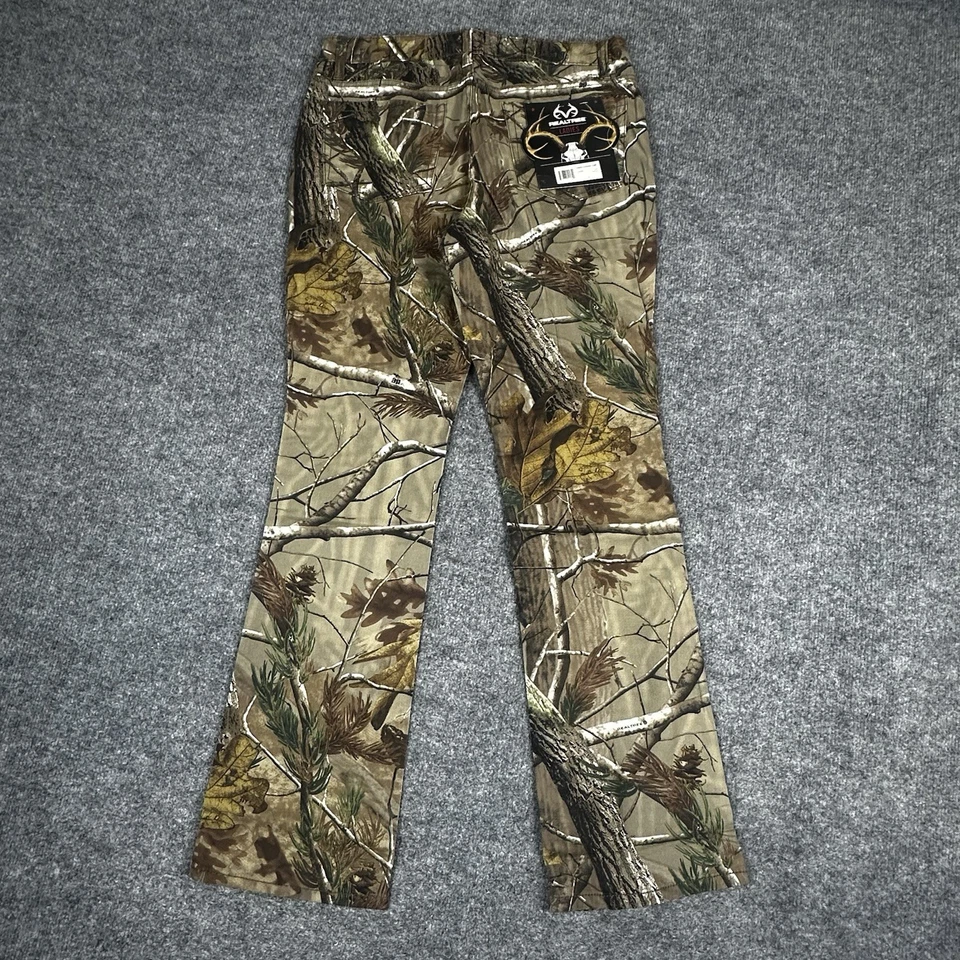 Realtree Camo Pants Ladies 8 Brown Green Camouflage Hunting 5 Pocket Outdoor - Image 3 of 4