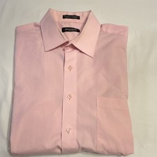 Pierre Cardin Slim Fit Pink Dress Shirt L 16-16.5 34/35 55 Cotton Long Sleeve