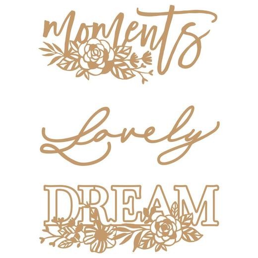 Prima Marketing Laser Cut Chipboard - Words To Live By 2 3pcs