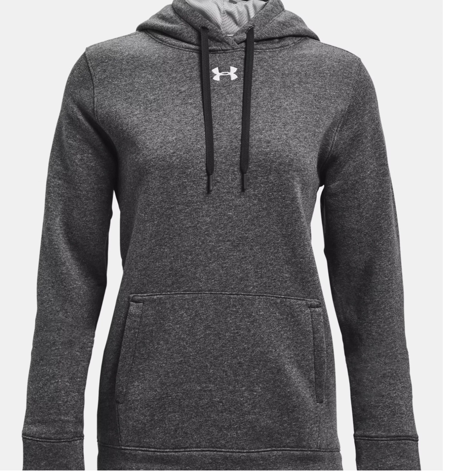 Under Armour Womens Cold Gear Fleece Hoodie Carbon Heather White 1300261 Sm New thumbnail 2