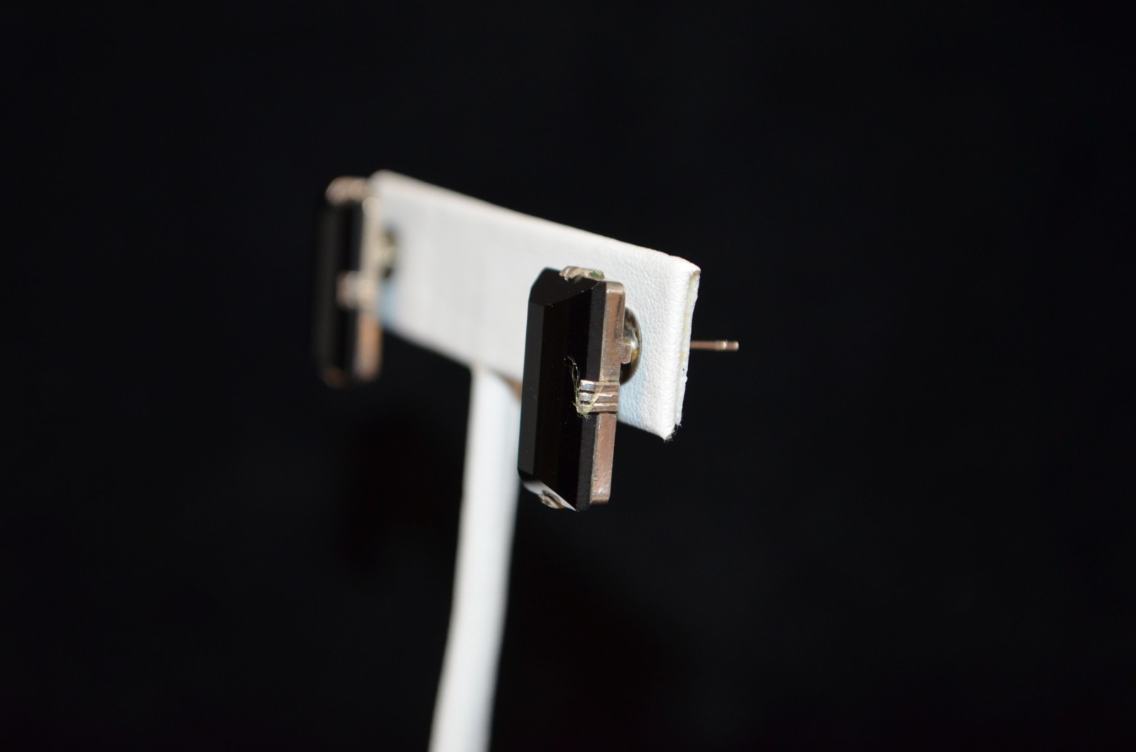 STERLING SILVER ART DECO RECTANGULAR EARRINGS W/ … - image 2