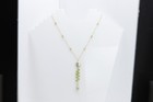 Pearl Dangle Necklace 14k Yellow Gold Green Peridot and Pearls (#006) — photo 4