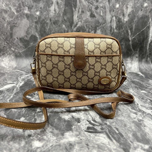 GUCCI Beige Braun Leder Schultertasche Vintage Original Aus Japan - Bild 12 von 24