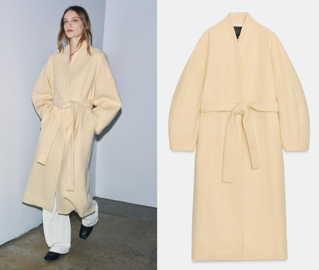$299 ZARA ~ITALIAN FABRIC OVERSIZED WOOL BLEND COAT ZW COLLECTION