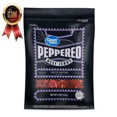 Great Value Peppered Beef Jerky, 5 Oz... Free Shipping