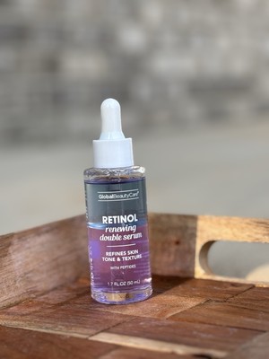 Global Beauty Care Retinol Renewing Double Serum With Peptides 1.7fl Oz BNIB