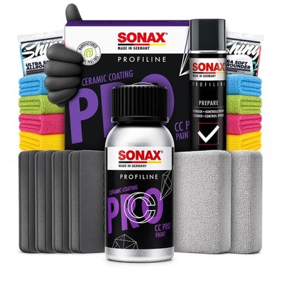 SONAX CC Pro 50ml Keramikversiegelung Set Lackschutz Hydrophobie Selbstreinigung
