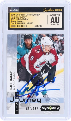 Cale Makar Avalanche Signed 2019-20 Upper Deck #RP-1 #/899 CGC 10 Rookie Card