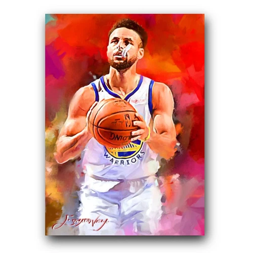Stephen Curry #15 Art Card Limited 39/50 Vela Signed (Golden State Warriors)