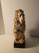 Vintage Italian Resin Lion with Marble BaseG. Ruggeri