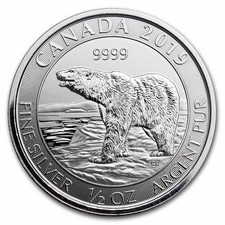 2019 Canada 1/2 oz Silver Polar Bear BU 104.52 per troy oz