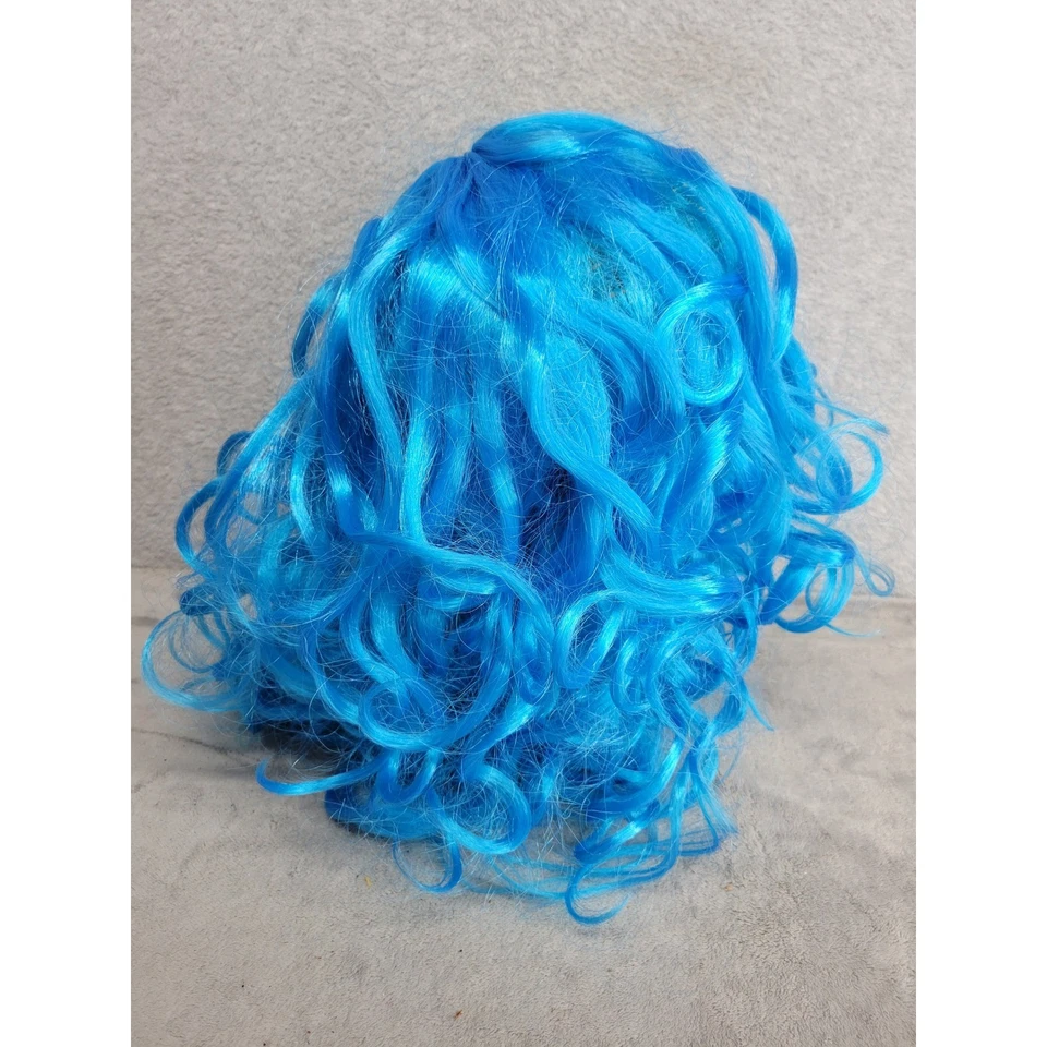 Spirit Halloween Azul Rizado Disfraz Peluca Juegos con disfraces Fiesta Accesorio Adulto Foto 3 de 4