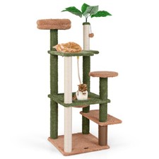 60'' Cat Tree for Indoor Cats Cute Cat Tower w/ Sisal Scratching Posts  Rope