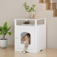 Cat Litter Box Enclosure Furniture Indoor Wooden Cat House with Enclosed Cabinet