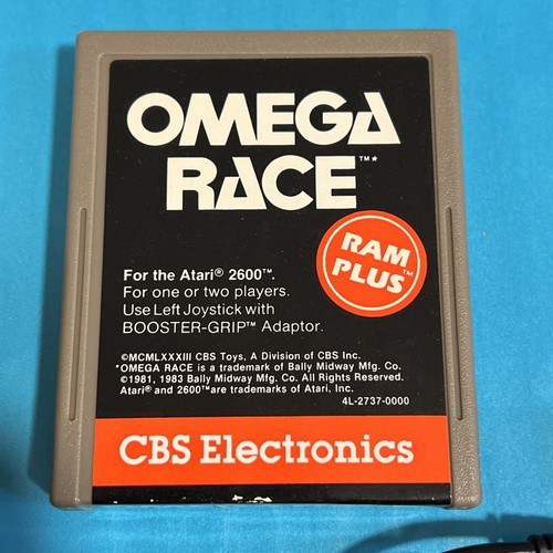 Atari 2600 Omega Race Cartridge & Booster Grip Adaptor Controller Works 100% - Picture 3 of 13