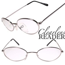 Small Classic Genuine Vintage Oval Gunmetal Frame 2.25 Reading Reader Glasses