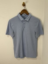 Lululemon Polo Shirt Mens Small Blue Heather Evolution Short Sleeve Golf