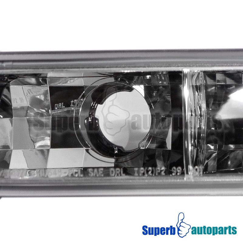 Fits 1999-2006 GMC Sierra Yukon Projector Headlights LED Strip+Bumper Lamps