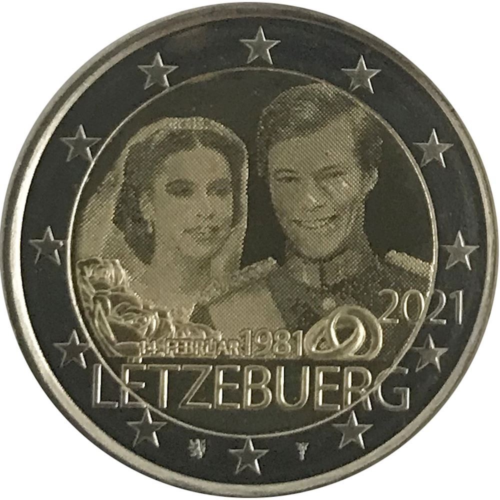 2 euros Luxembourg 2021 40ème anniversaire du mariage du Grand-Duc Henri olog