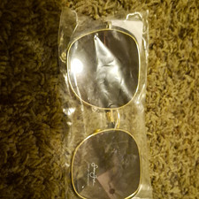 Women's Oversized Square Sunglasses Gold Metal Frame Gray Tinted Lenses