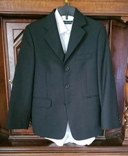 Lord Taylor Blazer Boys Black Suit Coat Sport Size 12R Dress Shirt Buttons Nwt