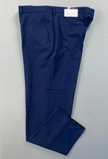 Nautica Suit Separate Gaff Flat Front Stretch Dress Pants in Solid Blue. 41X31.