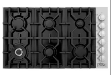 ZLINE 36 Inch Gas Cooktop, Drop In, 6 Gas Burners RC36-PBT