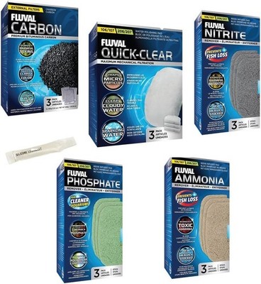 Fluval 106/107 206/207 Canister Filter Monthly Maintenance Kit Plus Bundle (6...